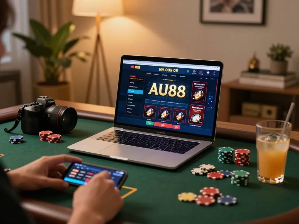 Engaging online gaming setup showcasing AU88 interface for effective gambling strategies