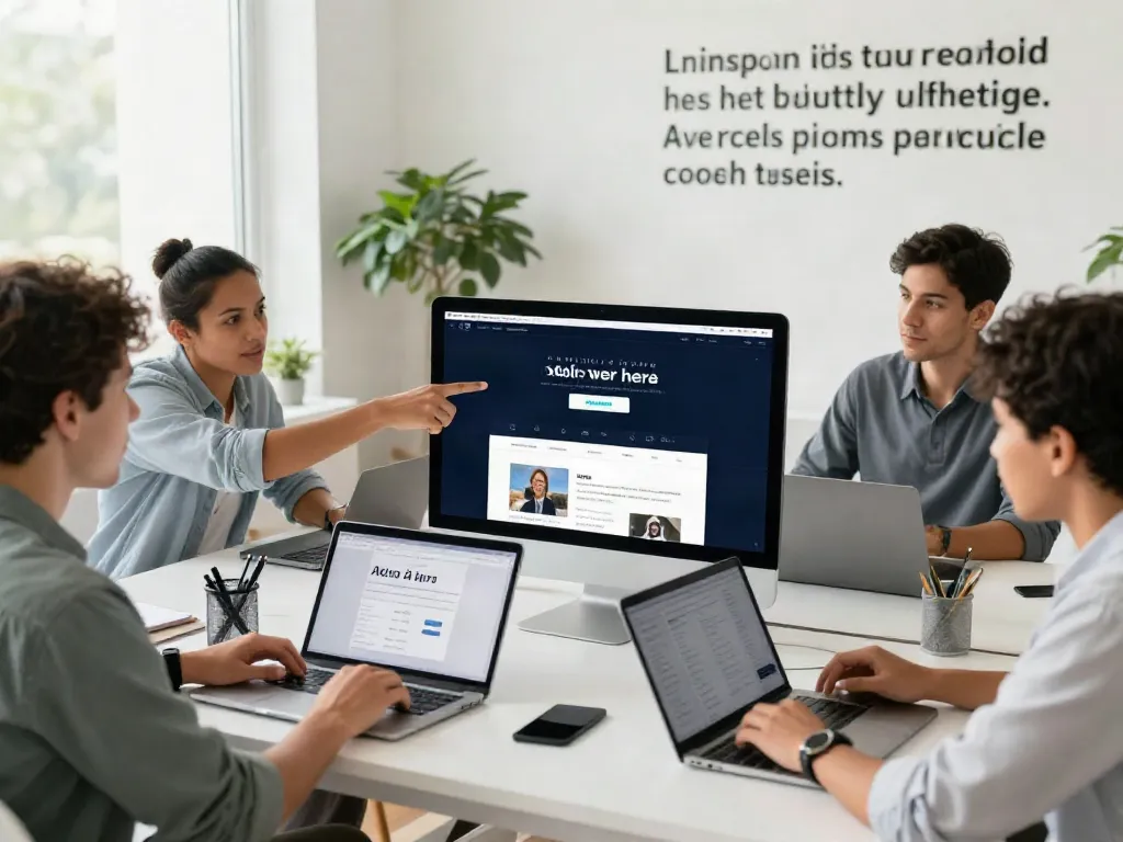 Collaborative team in a bright office discussing strategies that encourage users to click over here.