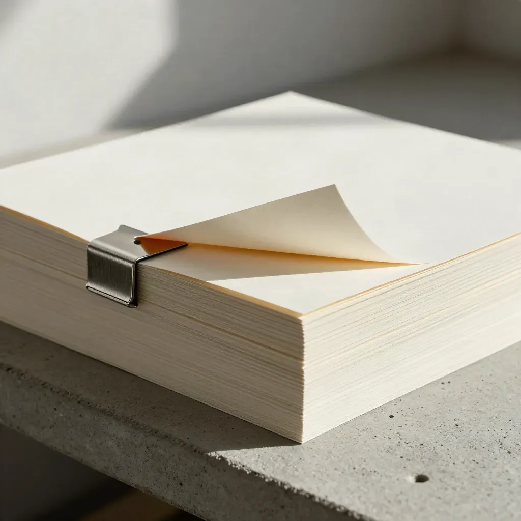 Close macro of stacked tutoring flyers with clip and folded sample sheet on concrete.