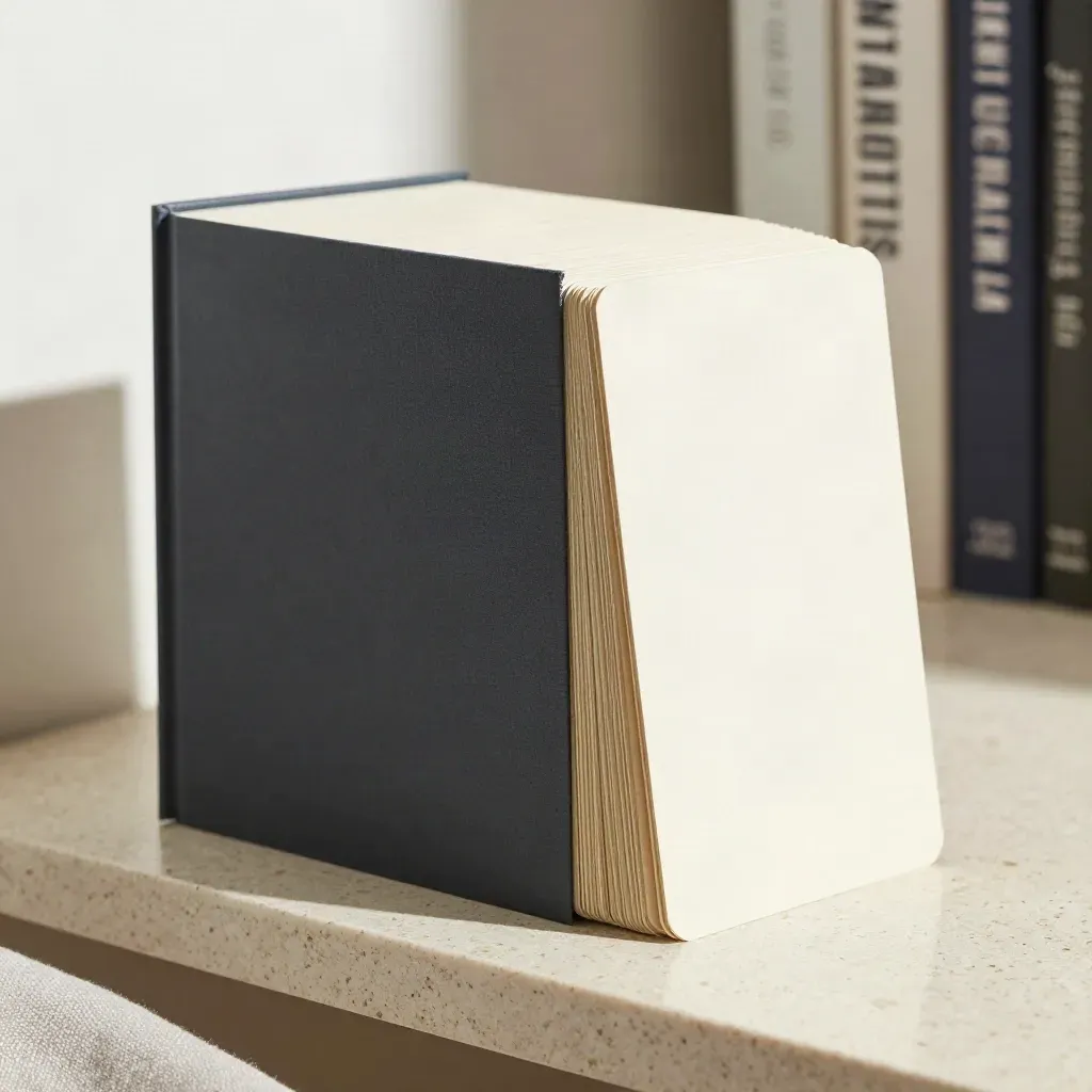 Forty revision wall cards in a rigid sleeve, fanned on a stone shelf in a clean studio hero shot.