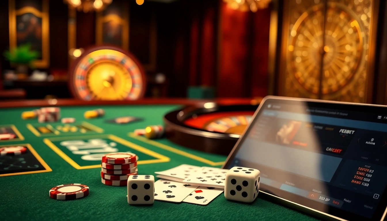 FEBET gaming table showcasing vibrant chips and exclusive blackjack gameplay.