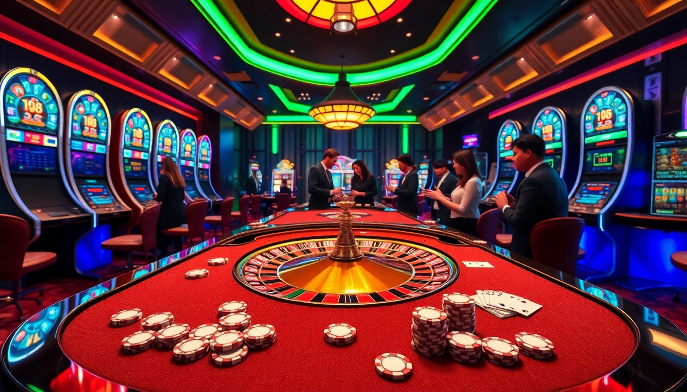 VT88 enthusiasts enjoy a thrilling roulette game at a luxurious casino table.